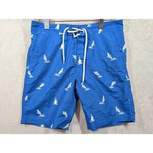 Forever 21 Men Shark Leaping Swim Trunks Board Shorts Size Mens Small